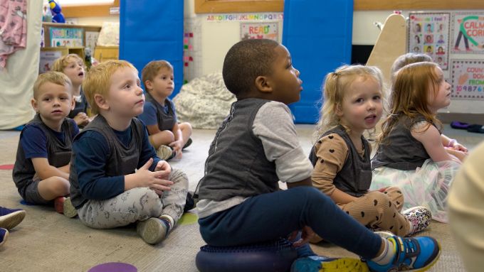 Diverse group of young preschool children