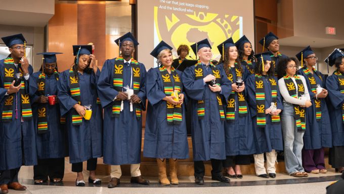 Group of students at Sankofa ceremony