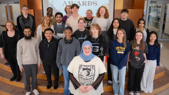 Group of student workers were honored at the W Awards