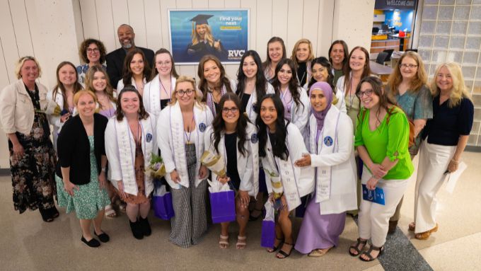 Dental Hygiene students celebrated with Dr. Howard Spearman during the Dental Hygiene Ceremony