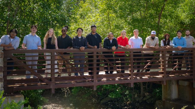 HCCTP students on RVC main campus bridge