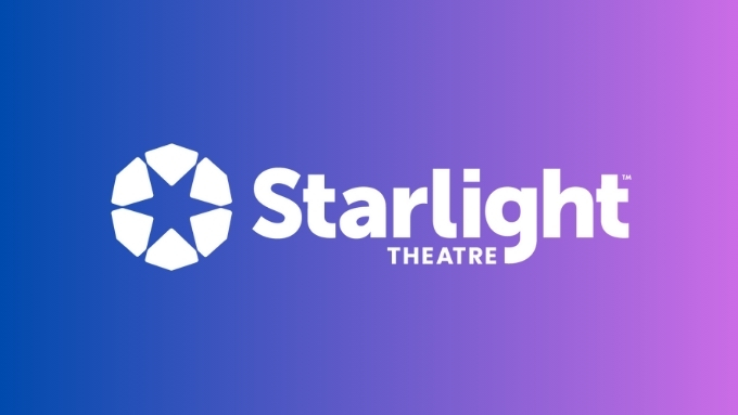 starlight theatre in whie with a purple and blue background